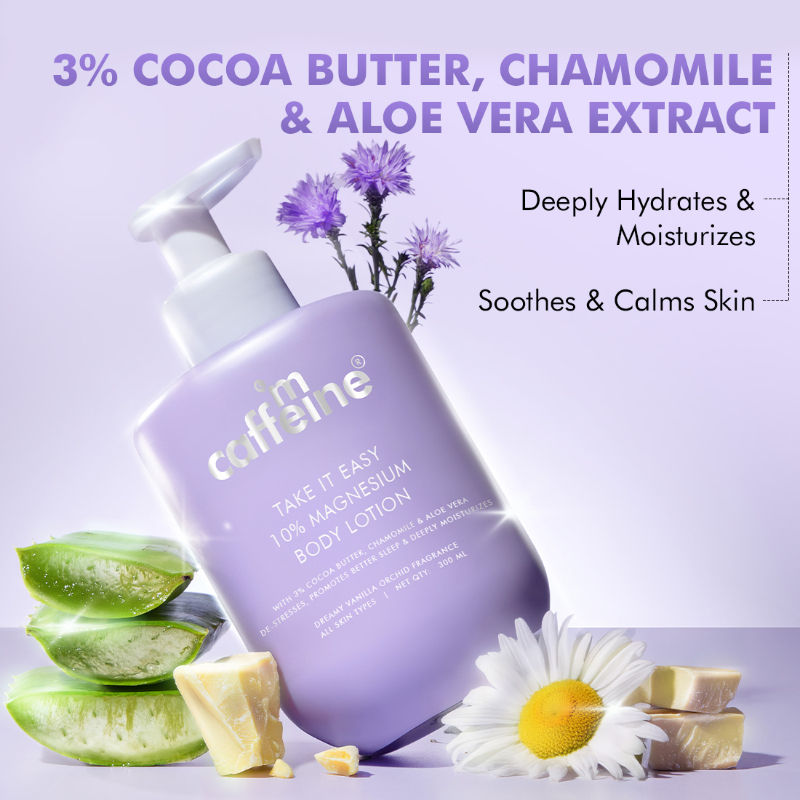 Mcaffeine 10% Magnesium Body Lotion, 3X Instant Stress Reduction Vanilla Betters Sleep & Relaxes