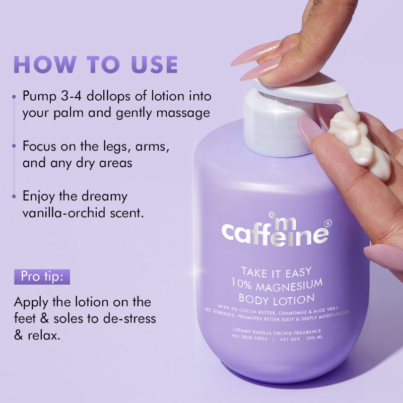 Mcaffeine 10% Magnesium Body Lotion, 3X Instant Stress Reduction Vanilla Betters Sleep & Relaxes