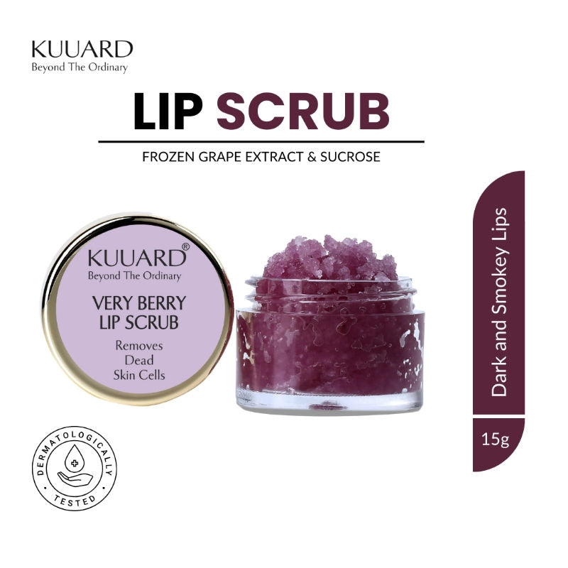 KUUARD Lip Scrub for Dark & Pigmented Lips, Soft, Smooth & Hydrated Lips