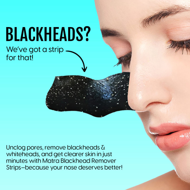 Matra Blackhead Remover Nose Strips - Charcoal Pore Cleansing For Nose, Forehead & Chin