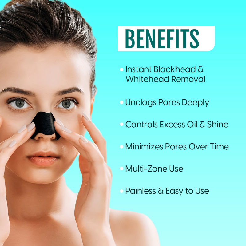 Matra Blackhead Remover Nose Strips - Charcoal Pore Cleansing For Nose, Forehead & Chin