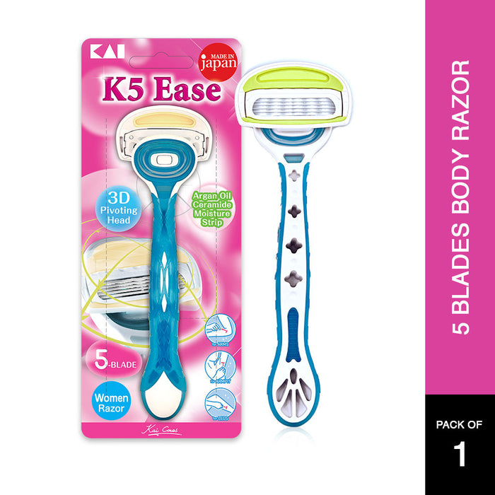 Kai K5 Ease Argan Oil Strips 5-Blade Reusable Razor for Women’s Body
