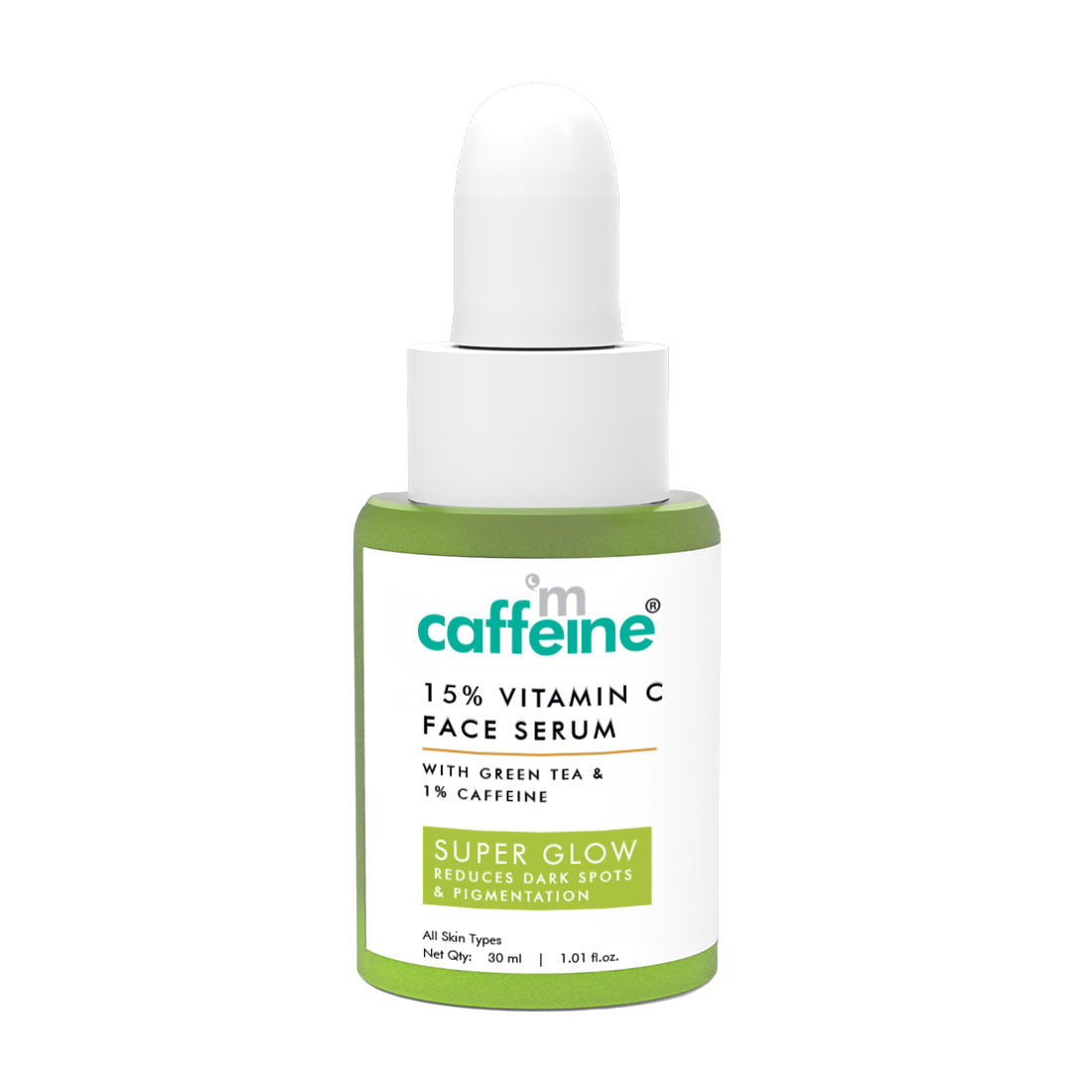 MCaffeine 15% Vitamin C Face Serum for Glowing Skin with Green Tea - Reduces Dark Spots & Depigments
