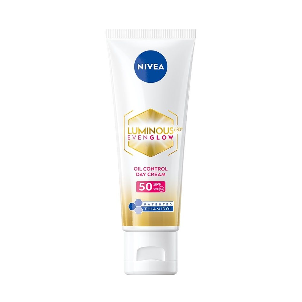 Nivea Luminous Even Glow Oil Control Day Cream Spf 50,Thiamidol Uv Protection & Reduces Dark Spots