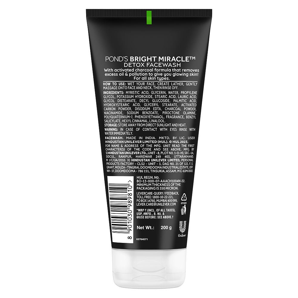 Ponds Pure Detox Anti-Pollution Purity Face Wash With Activated Charcoal