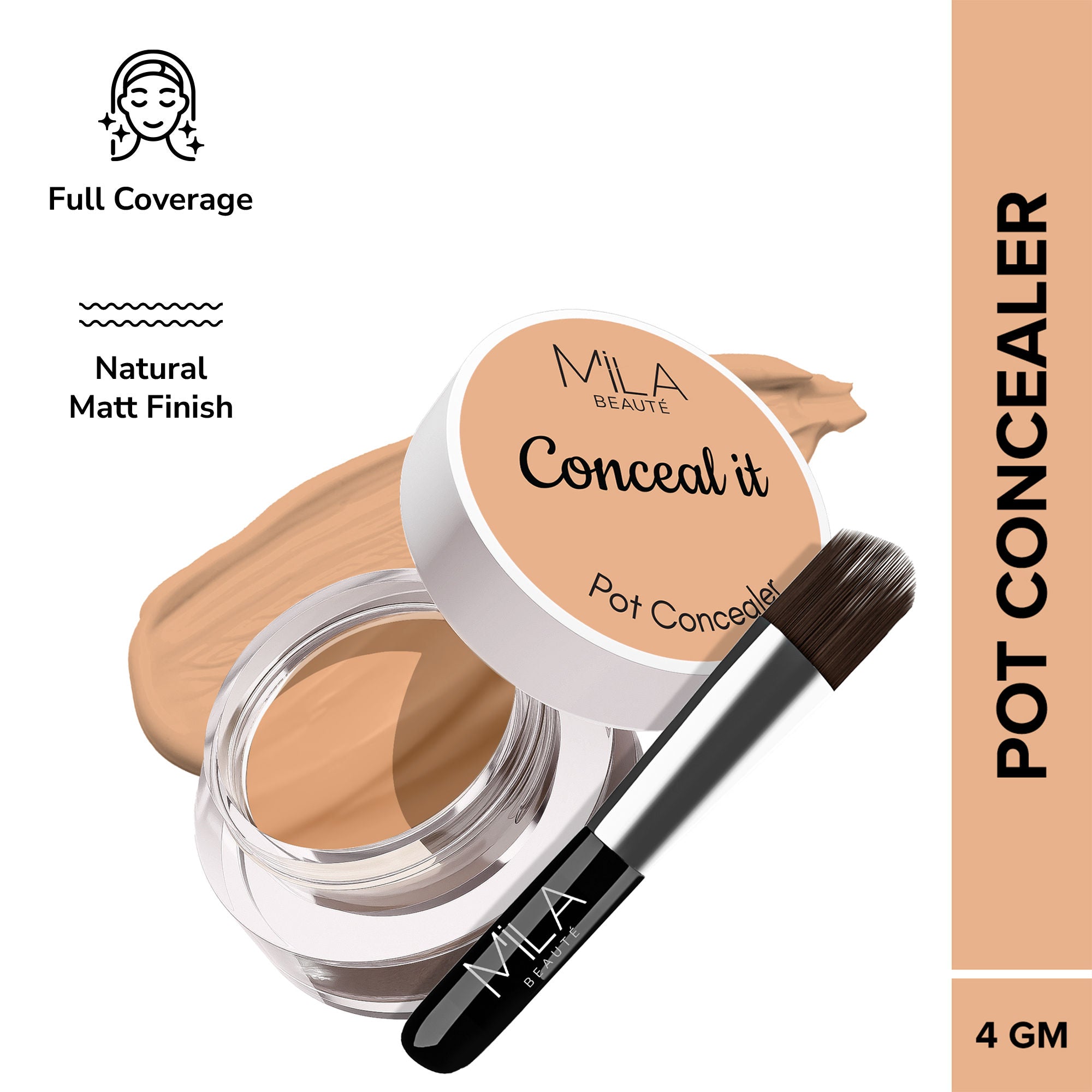 Mila Beauté Conceal It Pot Concealer Creamy Matte Finish with SPF 15