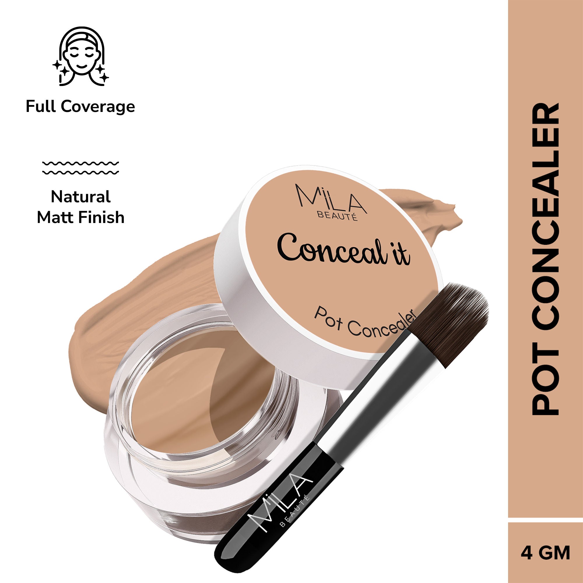 Mila Beauté Conceal It Pot Concealer Creamy Matte Finish with SPF 15