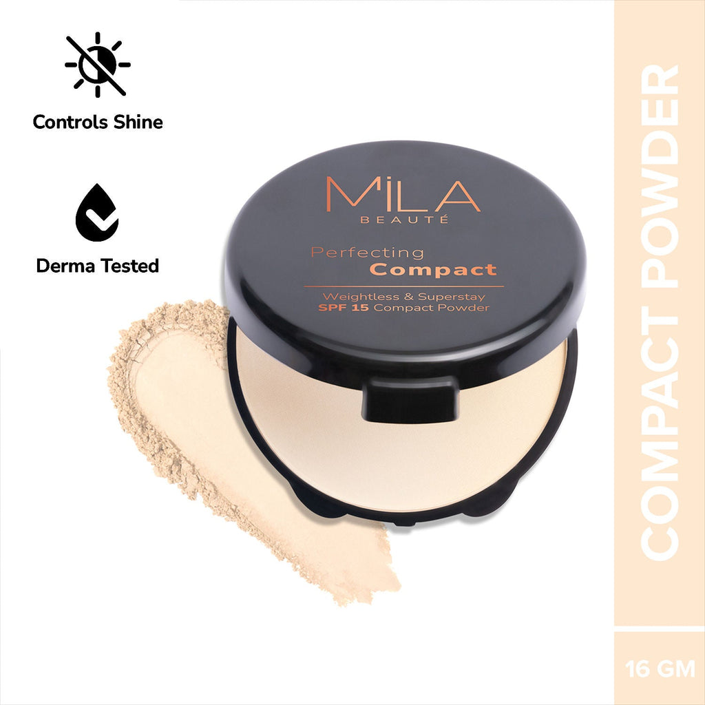 Mila Beauté Superstay Natural Matte Finish Perfecting Compact Powder with SPF 15