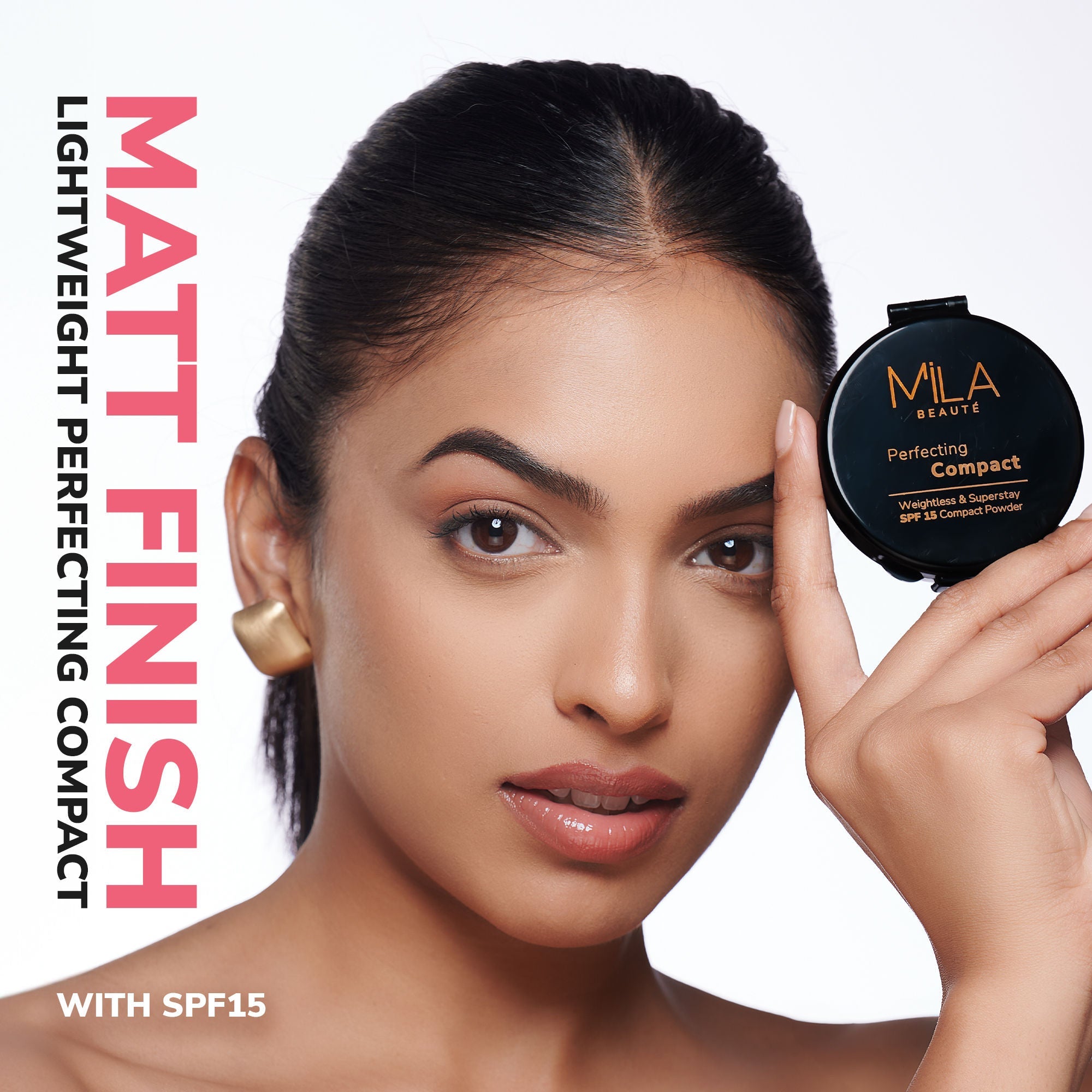 Mila Beauté Superstay Natural Matte Finish Perfecting Compact Powder with SPF 15