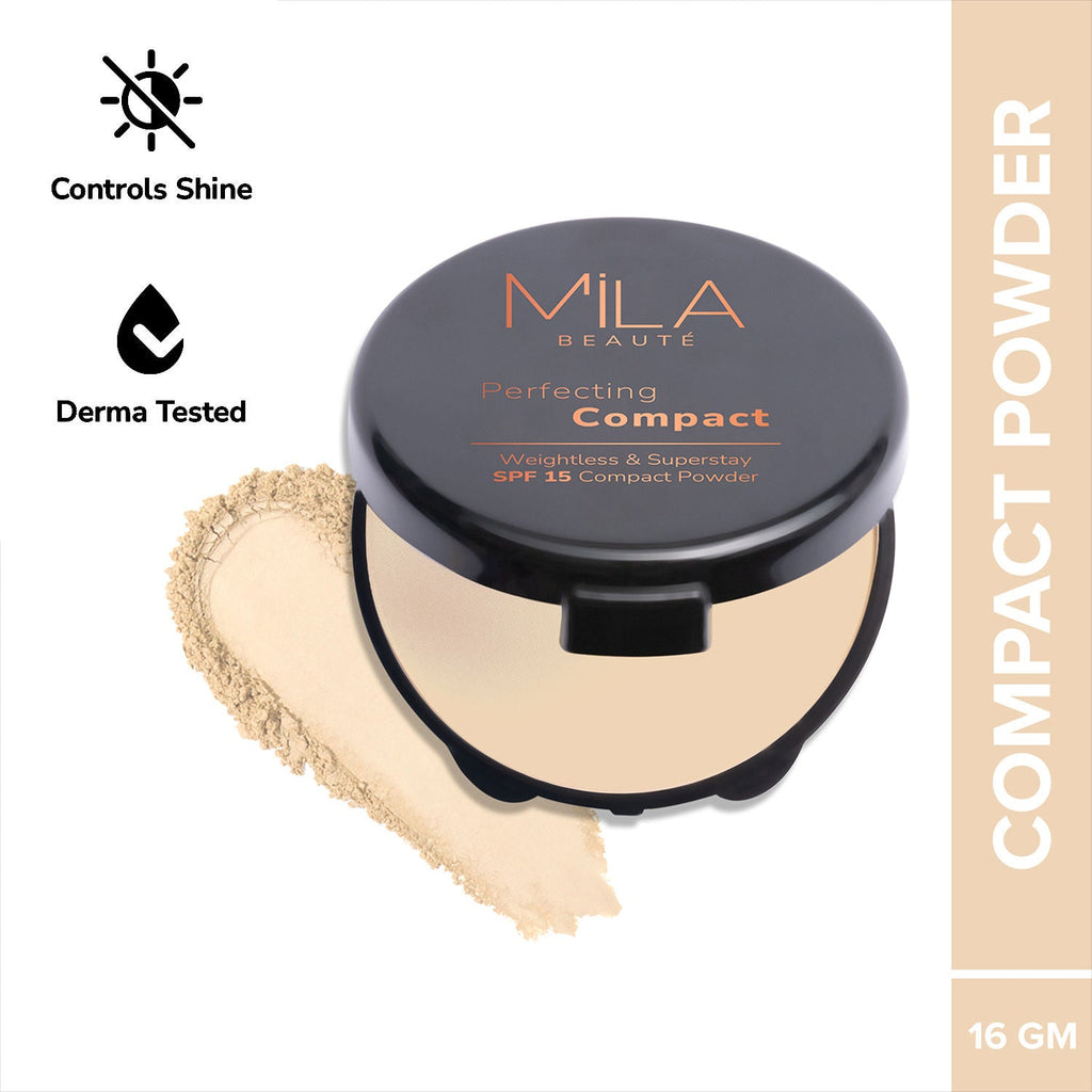 Mila Beauté Superstay Natural Matte Finish Perfecting Compact Powder with SPF 15
