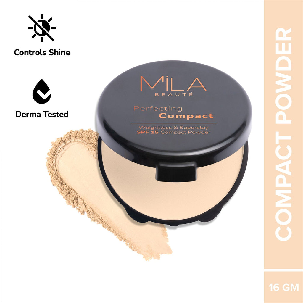 Mila Beauté Superstay Natural Matte Finish Perfecting Compact Powder with SPF 15