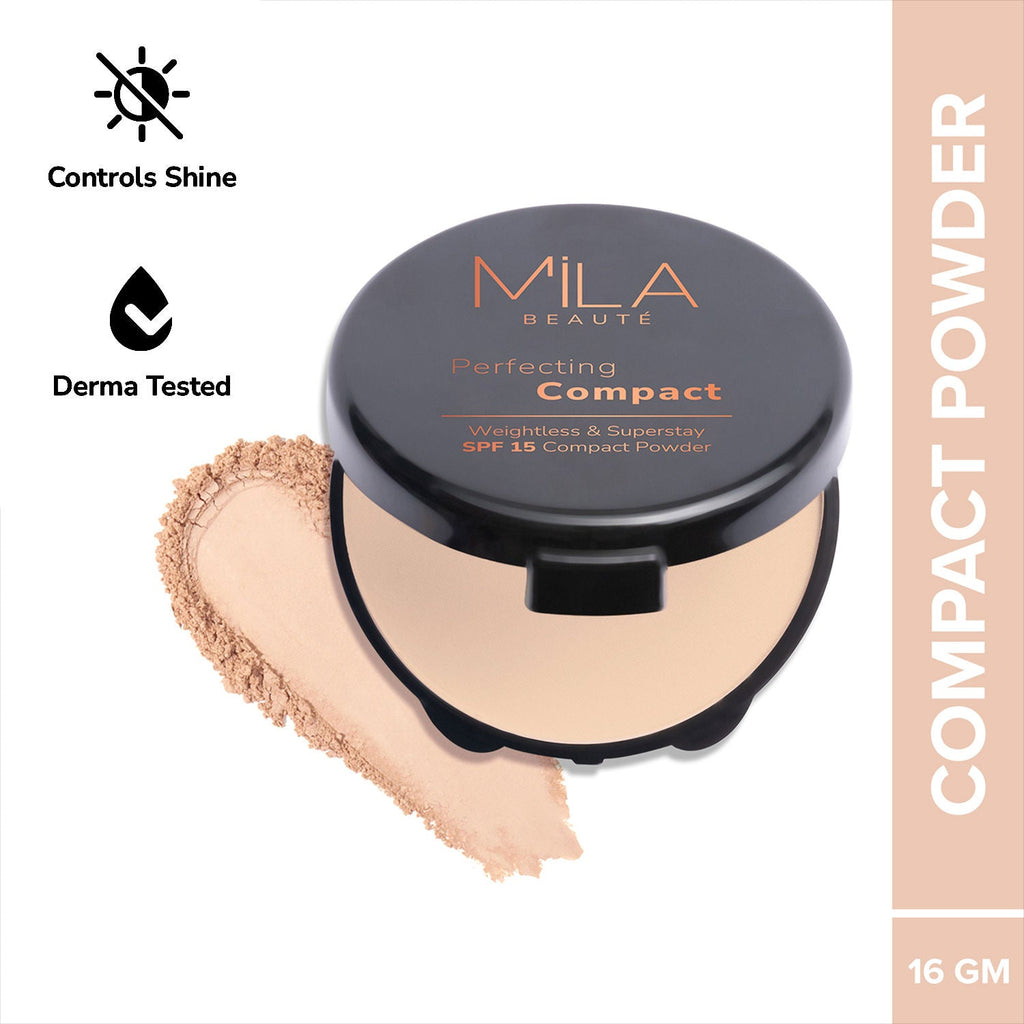 Mila Beauté Superstay Natural Matte Finish Perfecting Compact Powder with SPF 15
