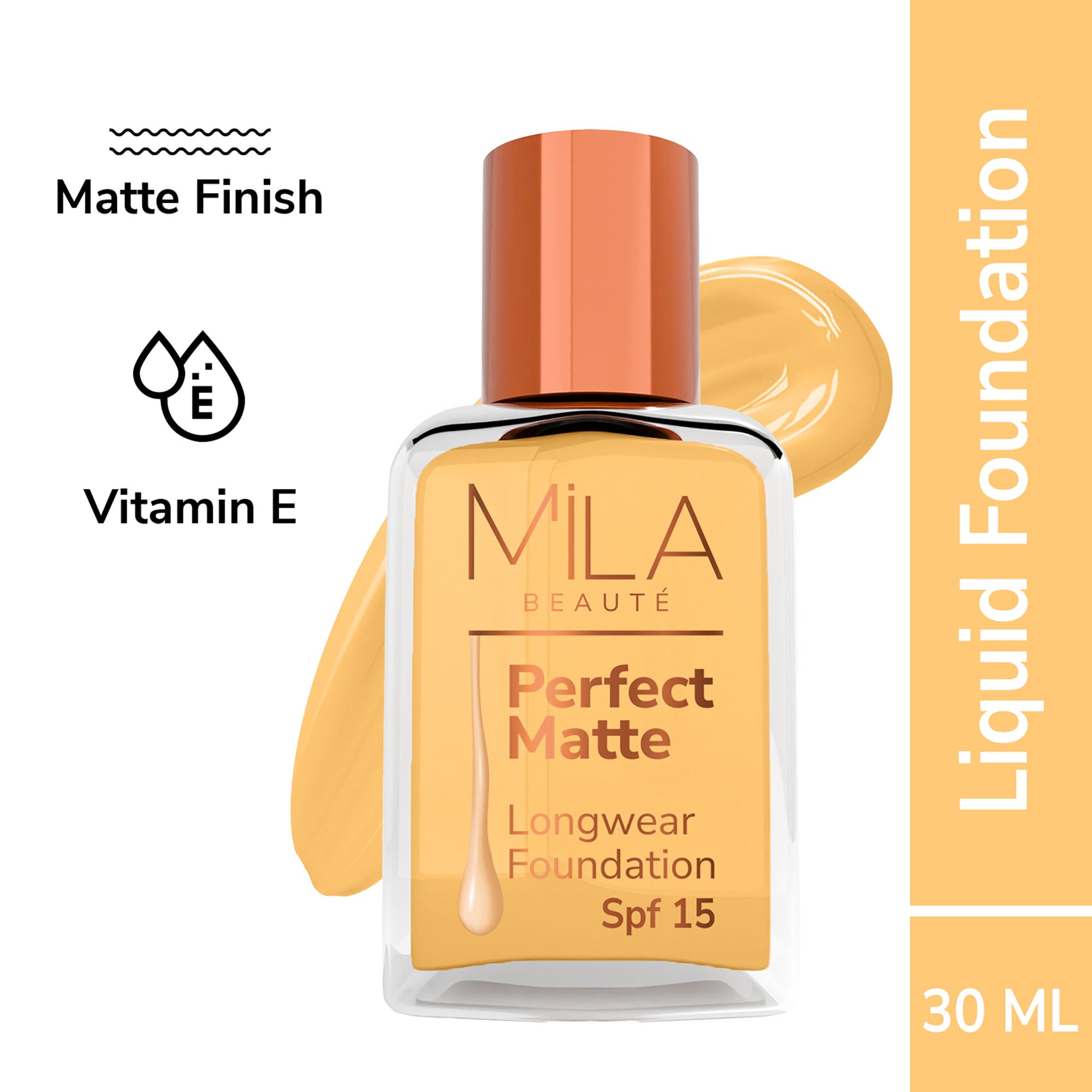 Mila Beauté Perfect Matte Longwear Foundation with SPF 15 & Oil Control Formula
