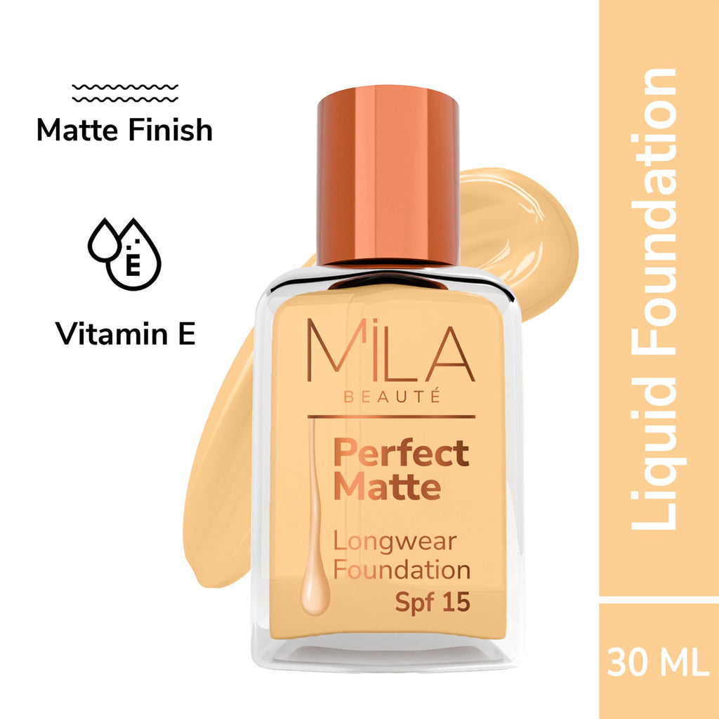 Mila Beauté Perfect Matte Longwear Foundation with SPF 15 & Oil Control Formula