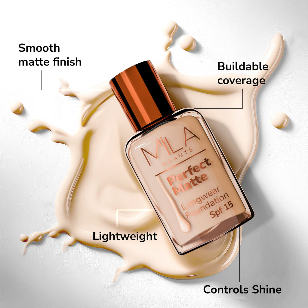 Mila Beauté Perfect Matte Longwear Foundation with SPF 15 & Oil Control Formula
