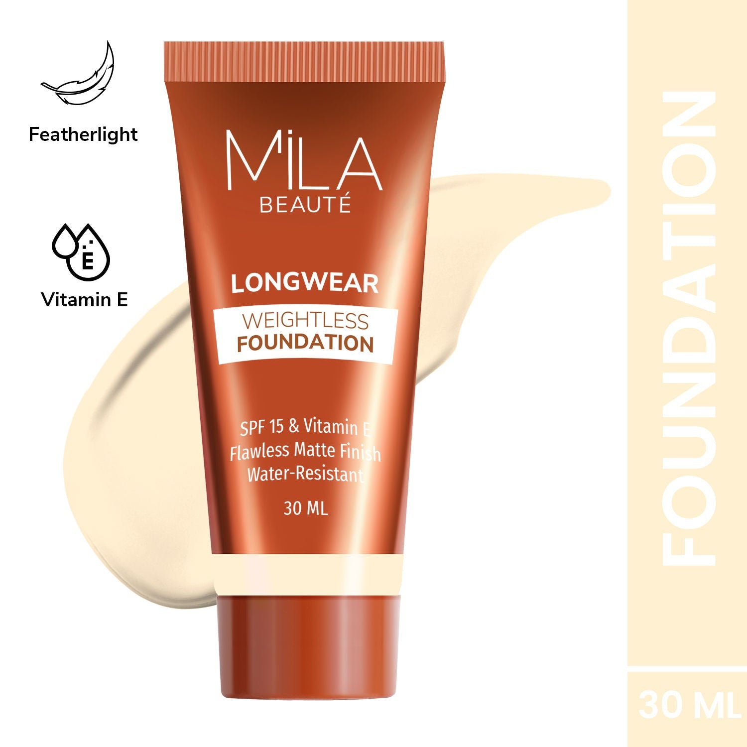 Mila Beauté Longwear Weightless Matte Finish Foundation with SPF 15