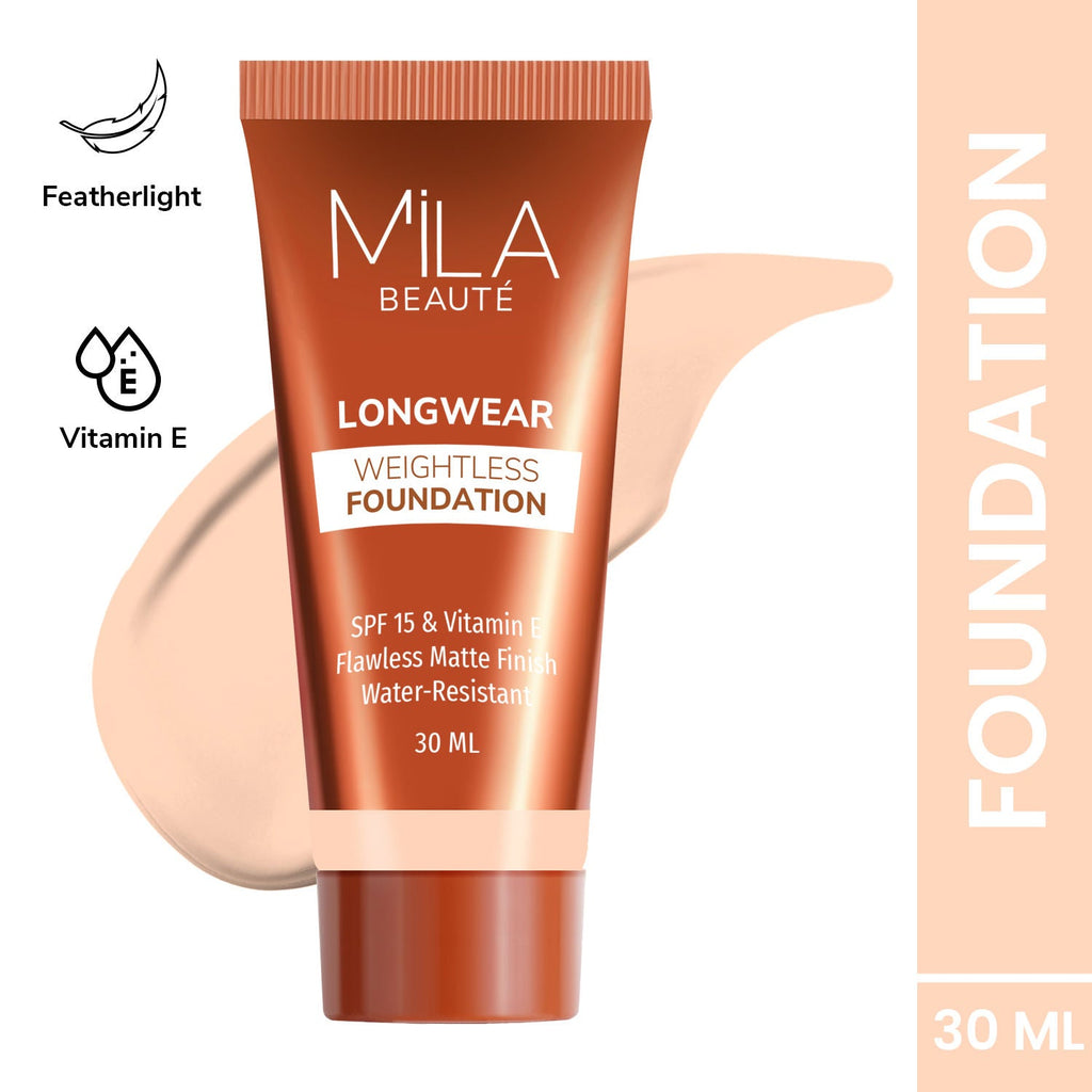 Mila Beauté Longwear Weightless Matte Finish Foundation with SPF 15