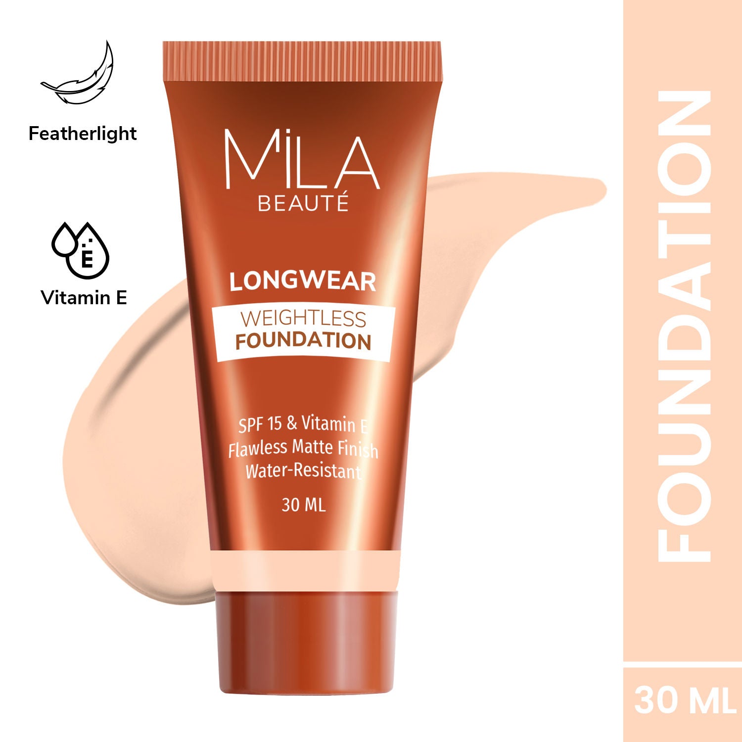 Mila Beauté Longwear Weightless Matte Finish Foundation with SPF 15
