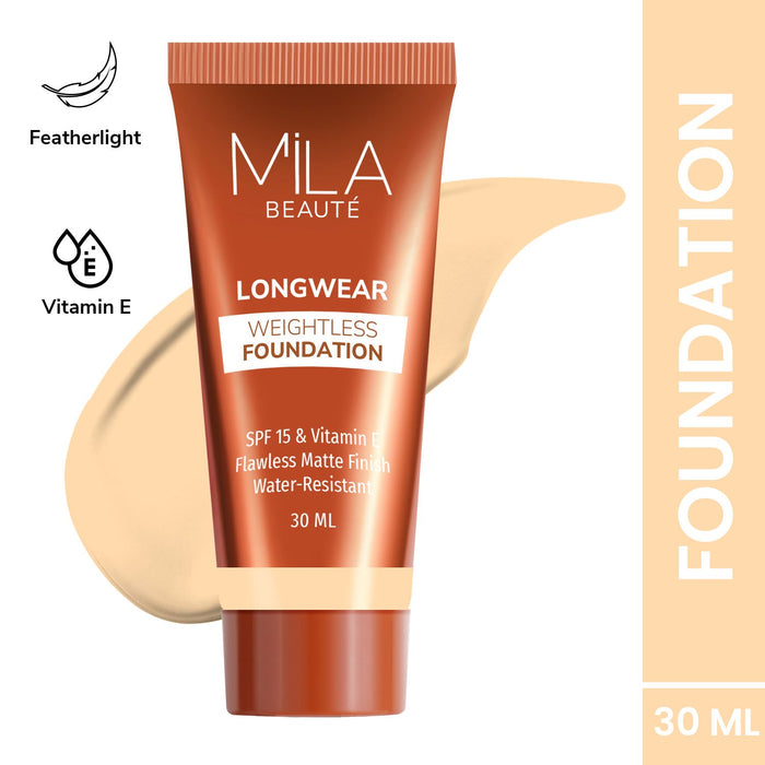 Mila Beauté Longwear Weightless Matte Finish Foundation with SPF 15