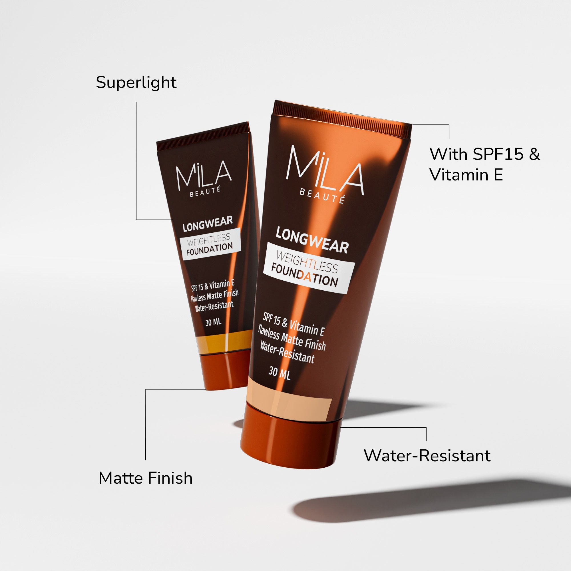 Mila Beauté Longwear Weightless Matte Finish Foundation with SPF 15
