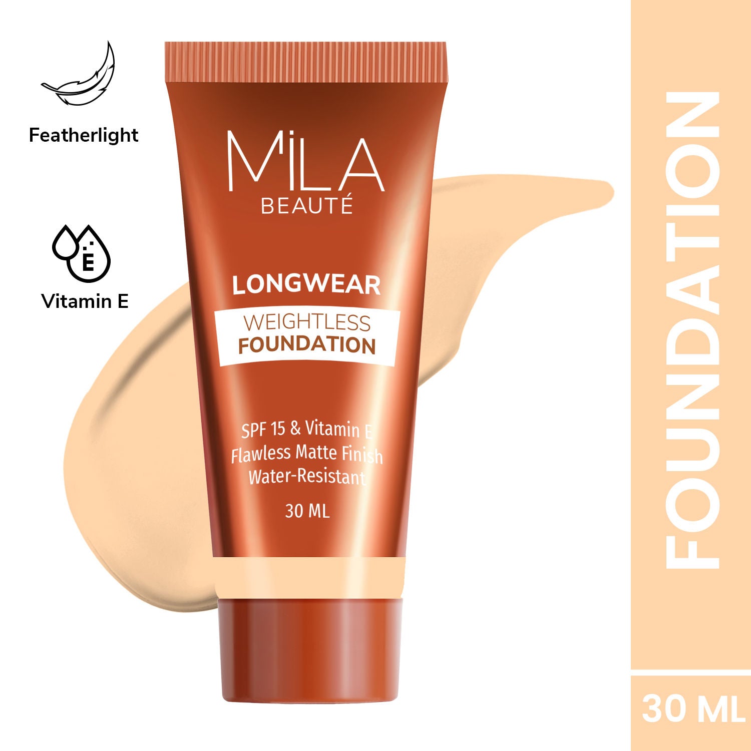 Mila Beauté Longwear Weightless Matte Finish Foundation with SPF 15