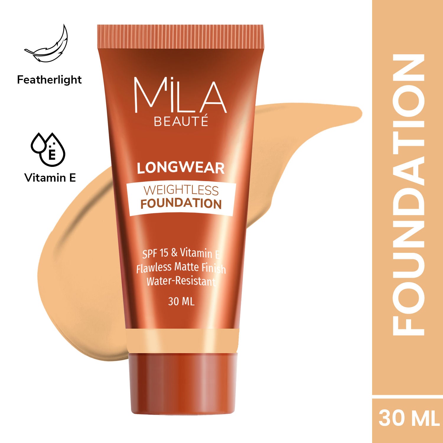 Mila Beauté Longwear Weightless Matte Finish Foundation with SPF 15