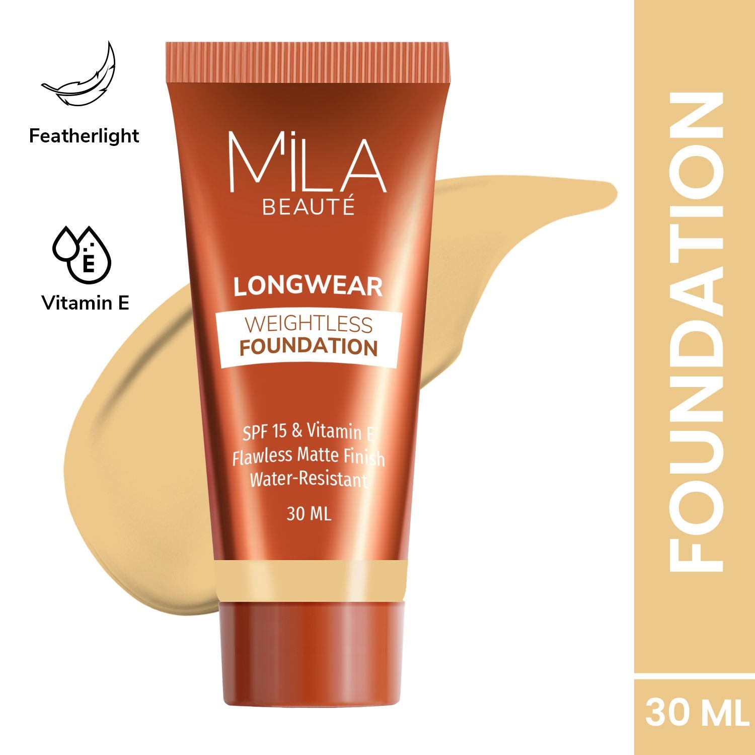 Mila Beauté Longwear Weightless Matte Finish Foundation with SPF 15