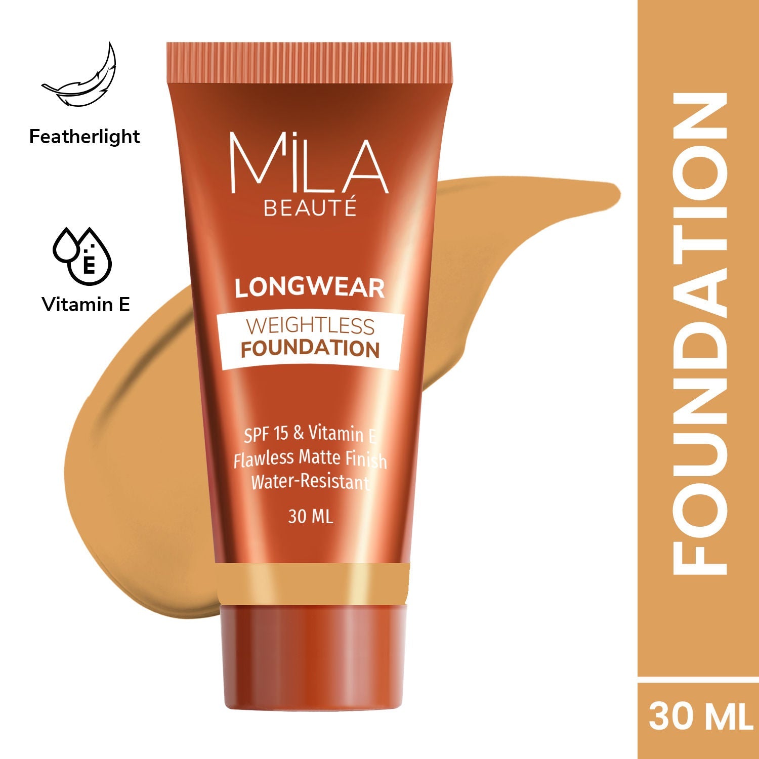 Mila Beauté Longwear Weightless Matte Finish Foundation with SPF 15