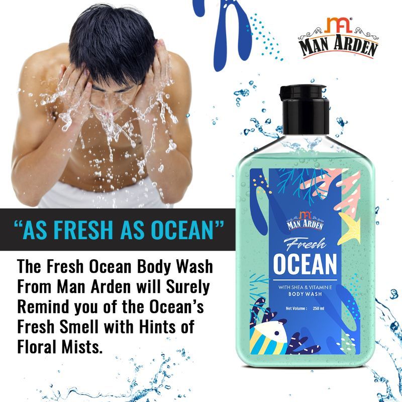 Man Arden Fresh Ocean Luxury Body Wash Infused With Shea Butter & Vitamin E