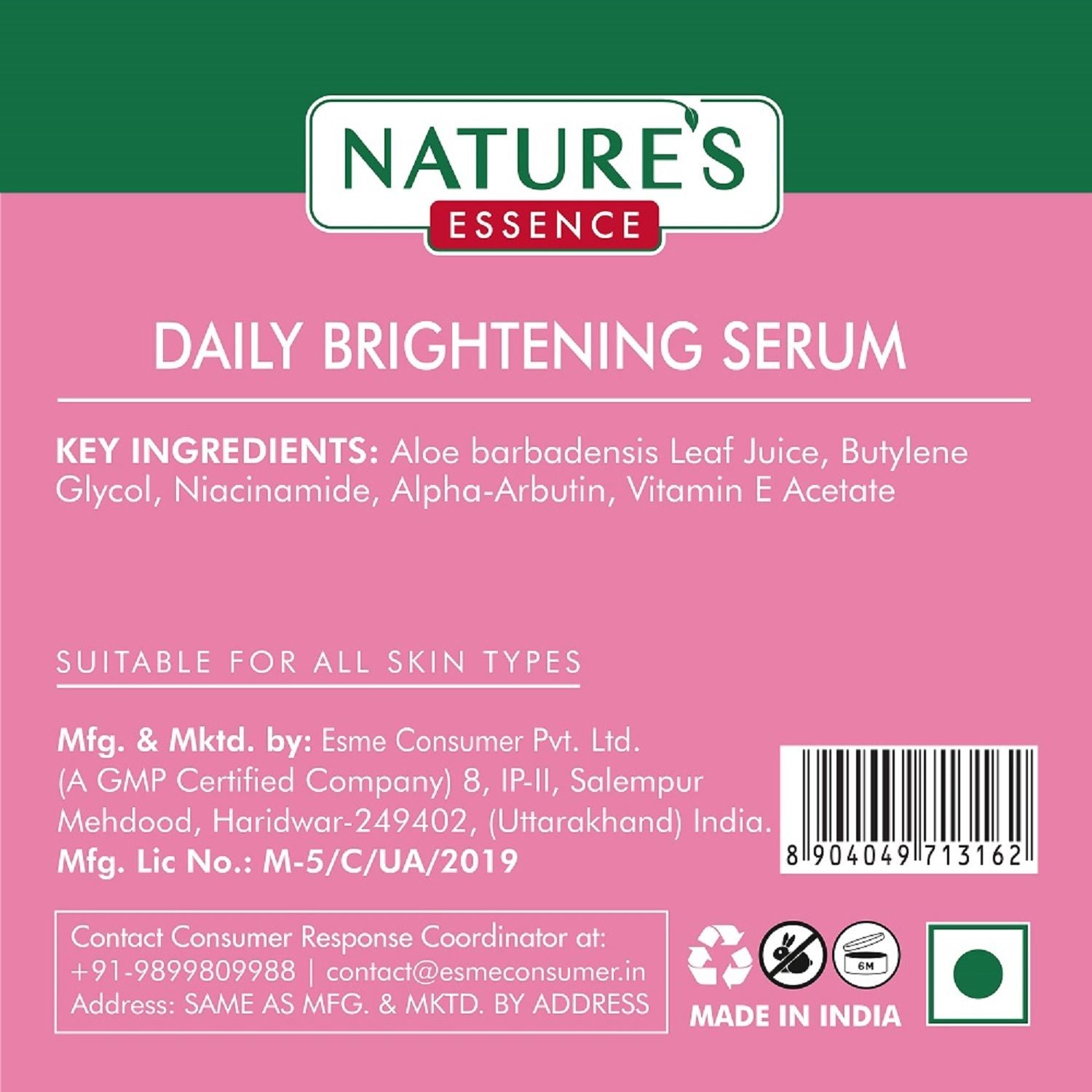 Nature's Essence Facialist Daily Brightening Serum with 2% Alpha Arbutin