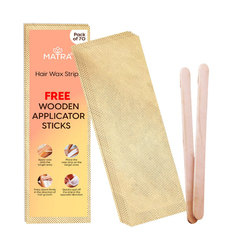 Matra Wax Strips Hair Waxing for Full Body Facial Hair Removal - Free Wooden Stick Knife Applicators