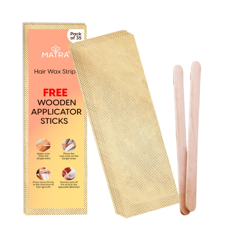 Matra Wax Strips Hair Waxing for Full Body Facial Hair Removal - Free Wooden Stick Knife Applicators