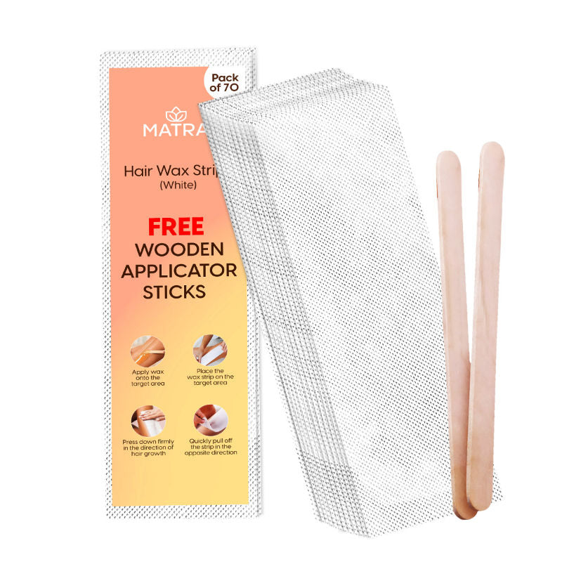 Matra Wax Strips Hair Waxing for Full Body Facial Hair Removal - Free Wooden Stick Knife Applicators