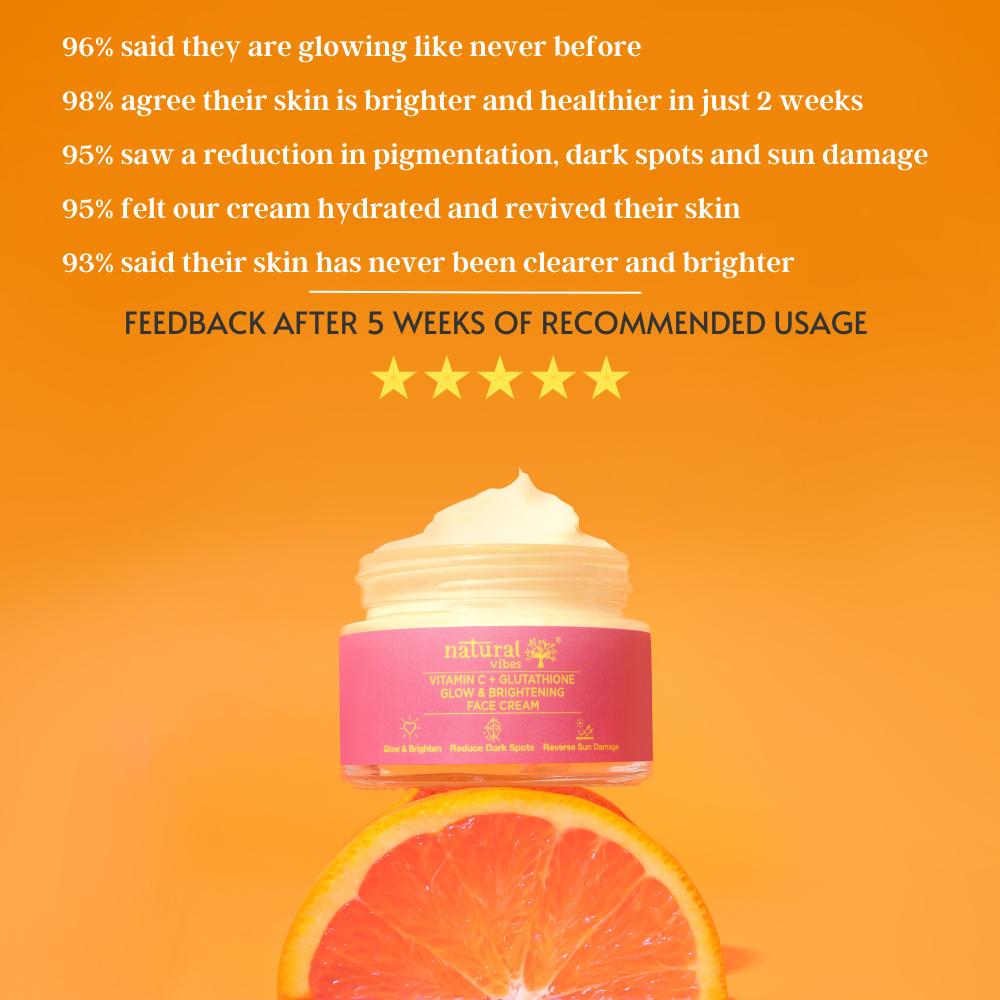 Natural Vibes Vitamin C + Glutathione Glow & Brightening Face Cream