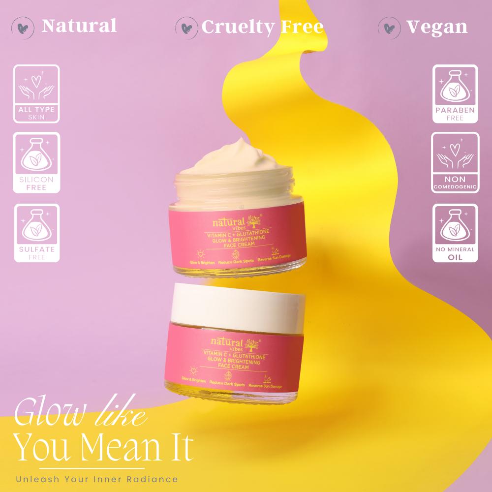 Natural Vibes Vitamin C + Glutathione Glow & Brightening Face Cream