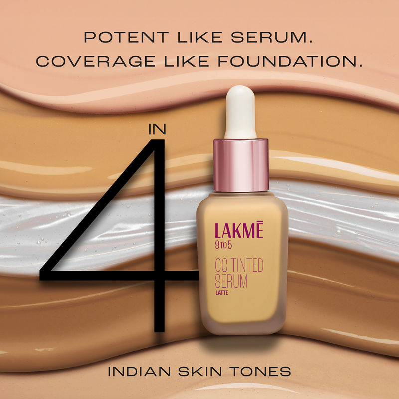 Lakme CC Tinted Serum - Skin Tint with 2% Hyaluronic Acid Complex