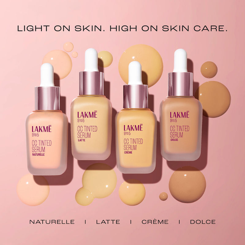 Lakme CC Tinted Serum - Skin Tint with 2% Hyaluronic Acid Complex