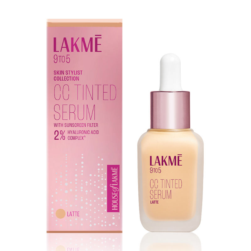 Lakme CC Tinted Serum - Skin Tint with 2% Hyaluronic Acid Complex