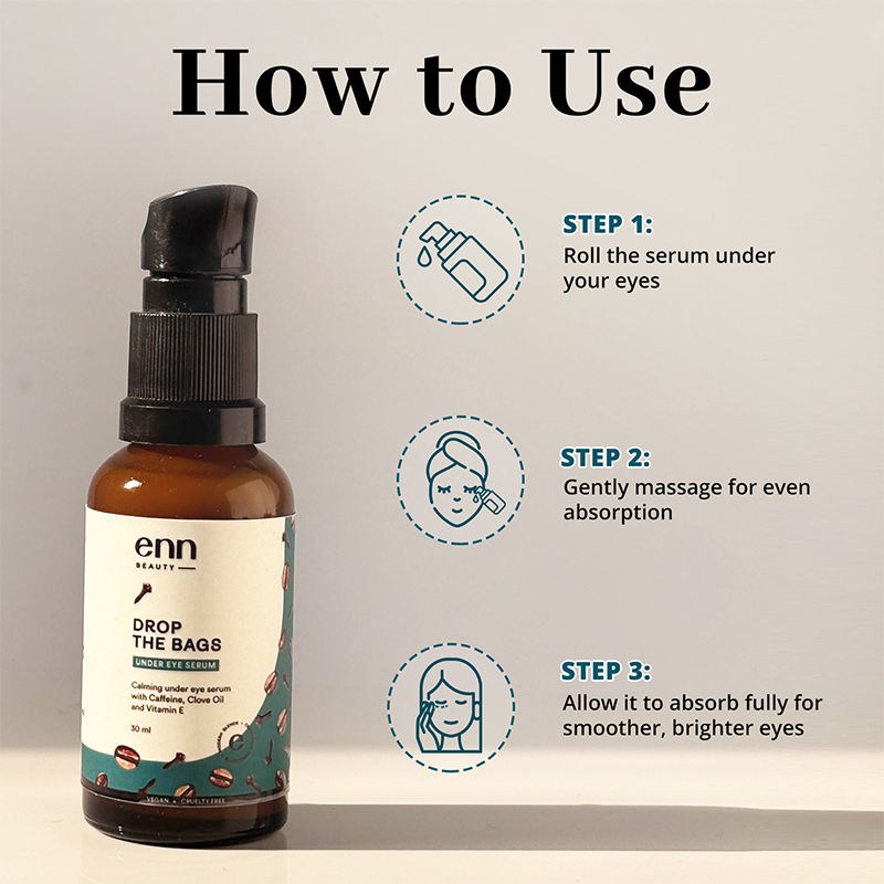 ENN Under Eye Serum For Dark Circle, Wrinkles & Puffiness Reduction With Caffeine & Clove Oil