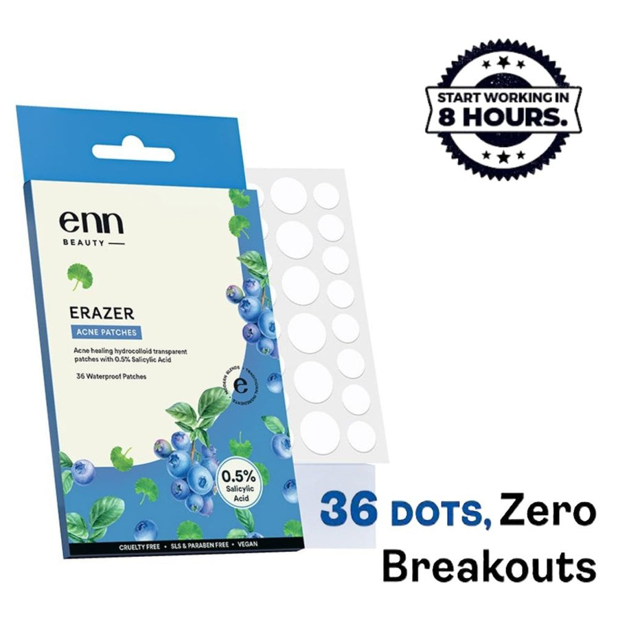 ENN Erazer Acne Pimple Patches - 0.5% Salicylic Acid, Waterproof & Transparent, 36 Patches