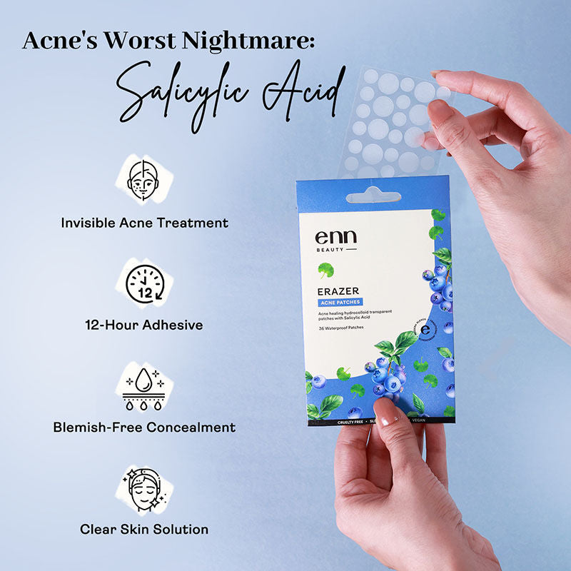 ENN Erazer Acne Pimple Patches - 0.5% Salicylic Acid, Waterproof & Transparent, 36 Patches
