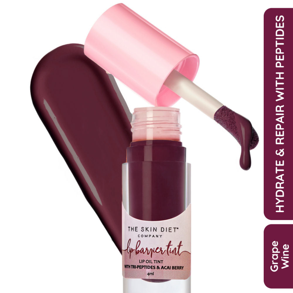 The Skin Diet Company Lip Barrier Tint High Shine Gloss Oil For Dry & Pigmented Lips - Pink Affair