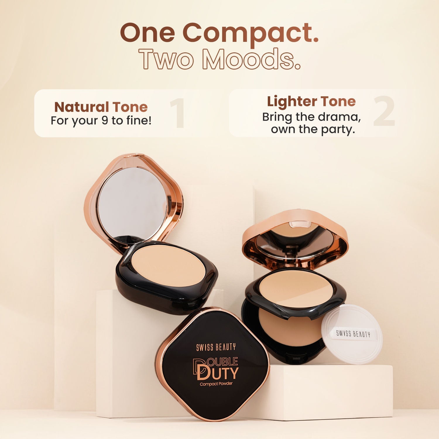 Swiss Beauty Double Duty Compact Powder