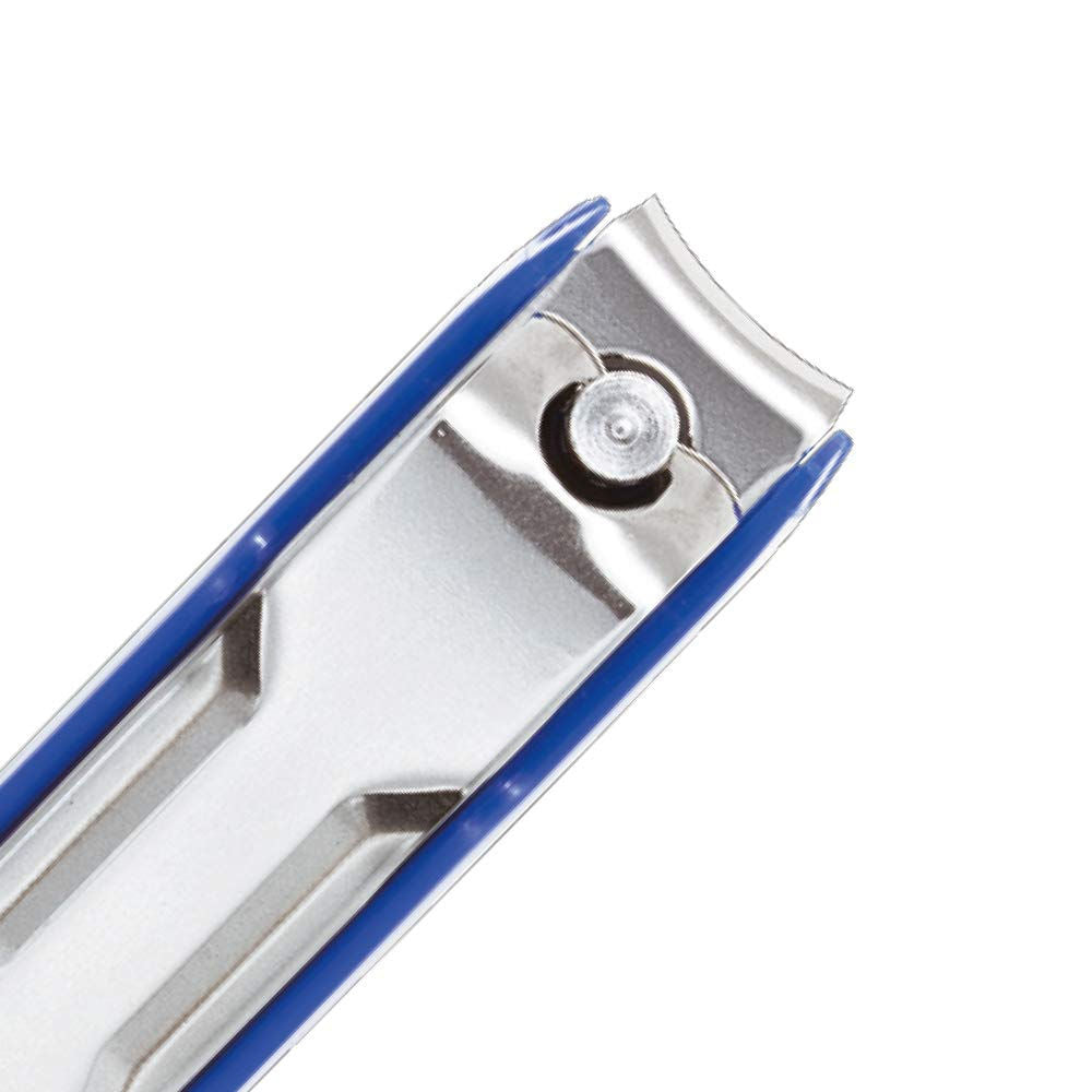 Kai Tsumekiri Stainless Steel Nail Cutter with Curved Blade And Nail Tray - Blue