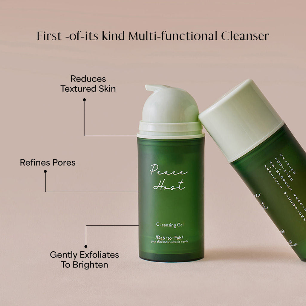 Dab to Fab Peace Host Balm to Gel Exfoliating Cleanser with Turmeric & Niacinamide for Dry & Sensitive Skin