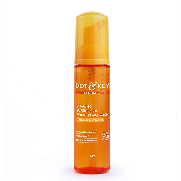 Dot & Key Vitamin C + E Super Bright Foaming Face Wash, Blood Orange & Papaya, Reduces Dullness