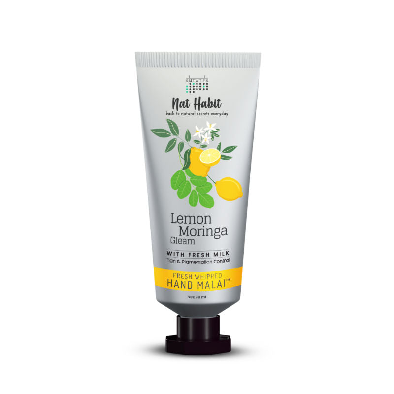 Nat Habit Lemon Moringa Hand Malai, Hand Creams for Tan & Pigmentation Control, Hand Moisturizer