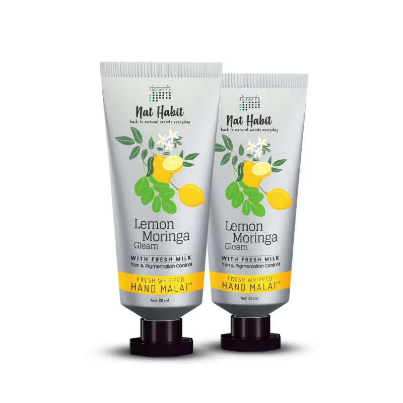 Nat Habit Lemon Moringa Hand Malai, Hand Creams for Tan & Pigmentation Control, Hand Moisturizer