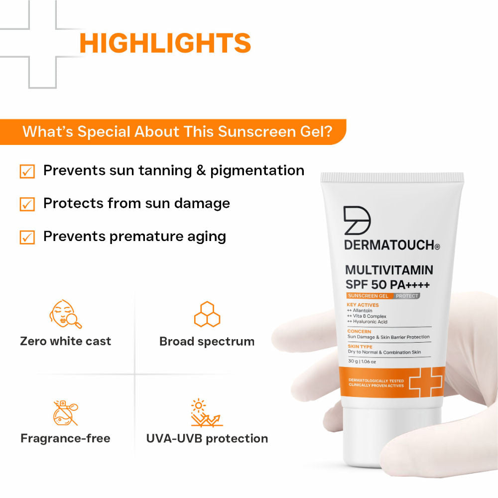 Dermatouch Multivitamin SPF 50 PA+++ Sunscreen Gel