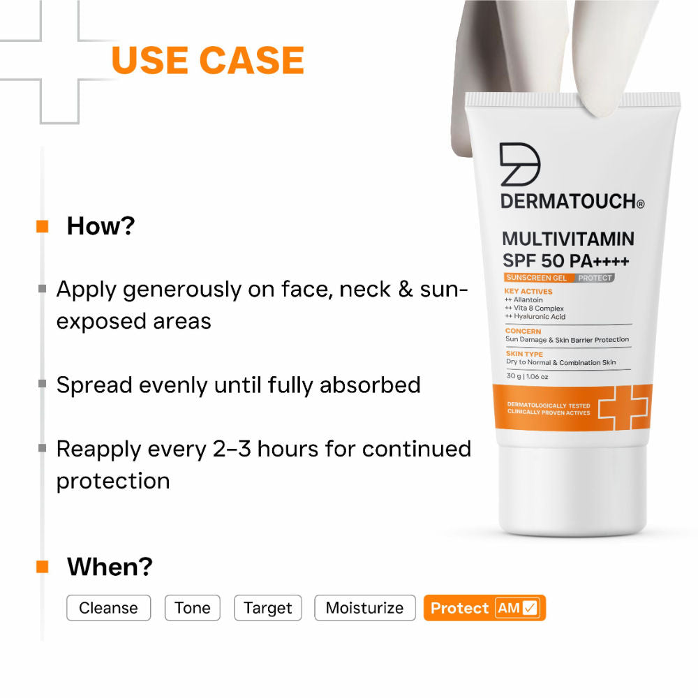 Dermatouch Multivitamin SPF 50 PA+++ Sunscreen Gel